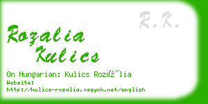 rozalia kulics business card